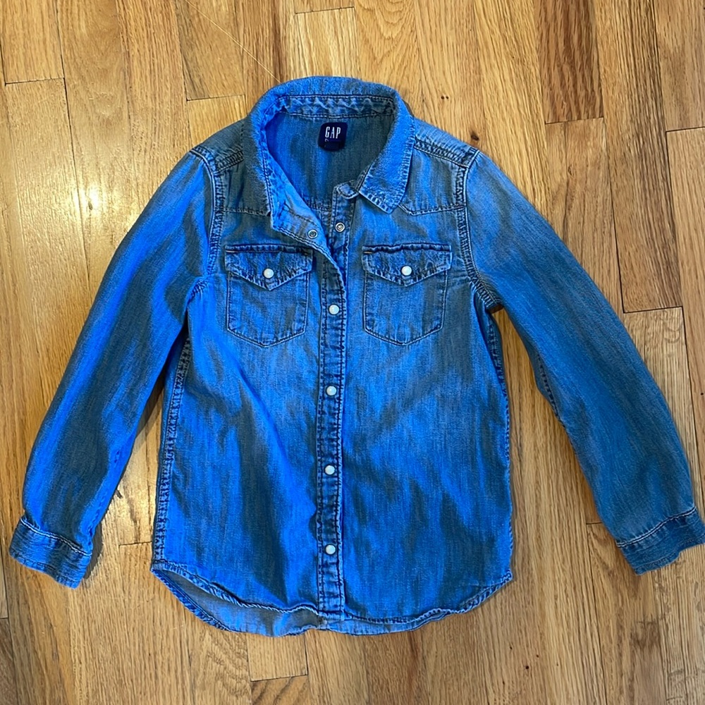 Gap Girls Denim Button Down